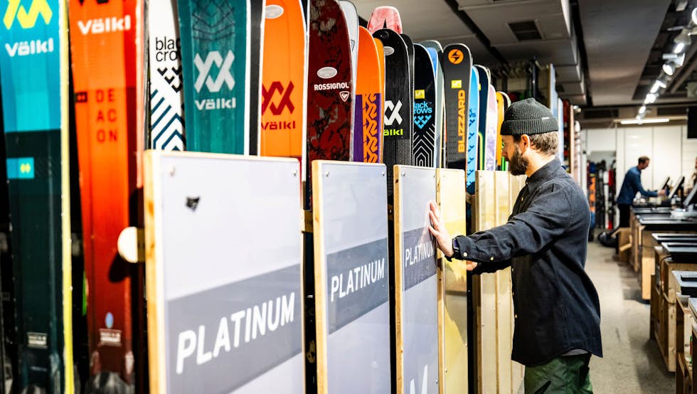 A selection of skis in Mountain Air