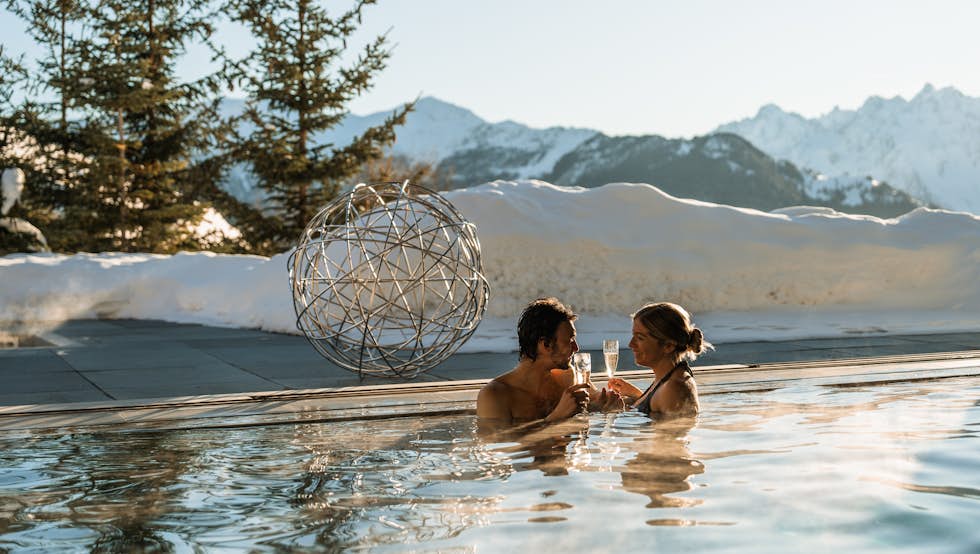 Relaxing in the pool after a stress-free journey